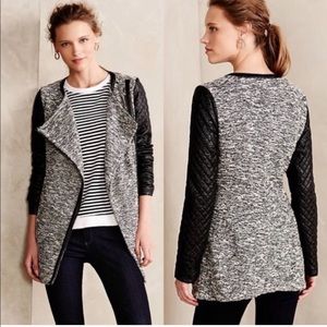 Cartonnier for Anthropologie Tweed/Leather Jacket